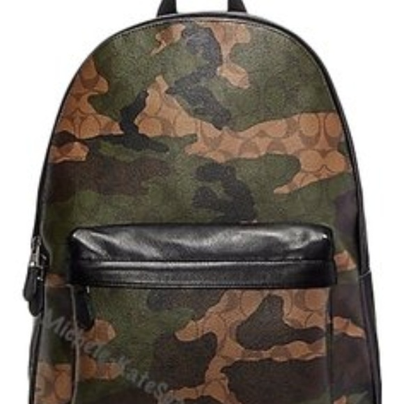 $550 NWT COACH CHARLES  Signature Camo F59914 - Picture 1 of 8